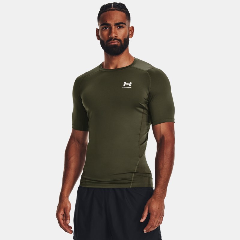 Under Armour Men's HeatGear® Short Sleeve Marine OD Green / White 3XL